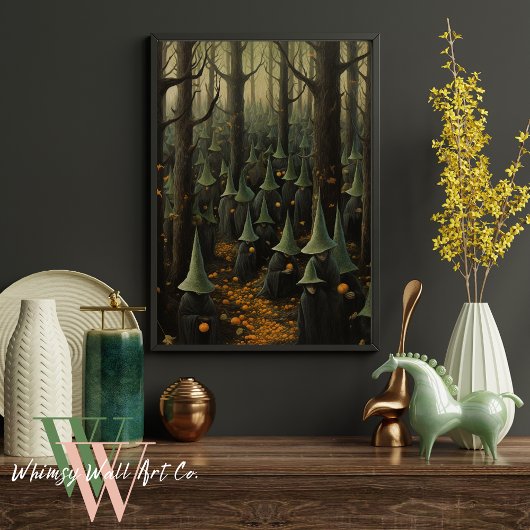 Halloween Heksen in het Bos Donker Gotische Kunst Poster