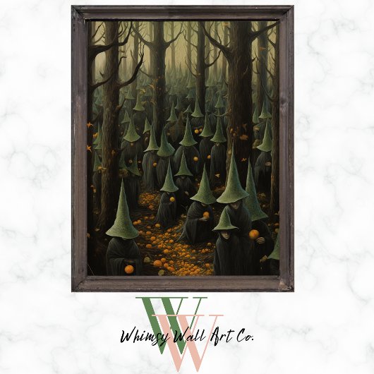 Halloween Heksen in het Bos Donker Gotische Kunst Poster