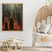 Halloween Heksen in het Bos Gotisch Poster