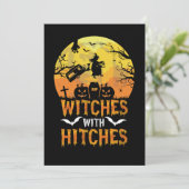 Halloween Heksen Met De Hitches Camping Camper Kaart (Staand voorkant)