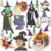Halloween heksen moderne en  kunst sticker (Voorkant)