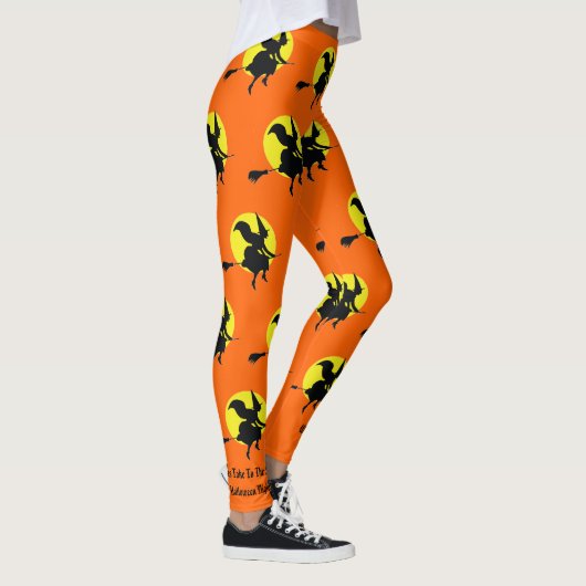 Halloween heksen nemen naar de hemel feest leggings (Rechts)