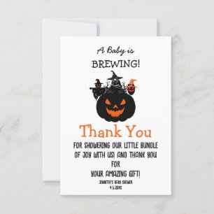Halloween Heksen Pompoen Baby Shower Bedankkaart