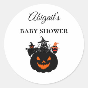 Halloween Heksen Pompoen Baby Shower Ronde Sticker