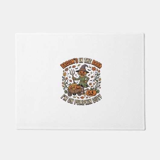 Halloween Heksen Pompoen Patch Humor Deurmat (Voorkant)