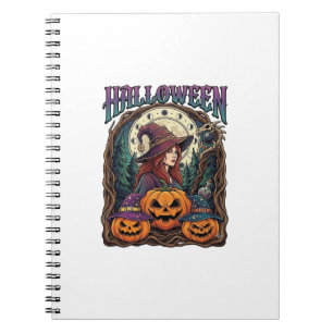 Halloween Heksen Pompoenen Maanfasen_1 Notitieboek