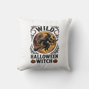 Halloween Heksen Shirt Vintage Bezem Maan Grafisch Kussen