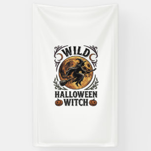 Halloween Heksen Shirt Vintage Bezem Maan Grafisch Spandoek