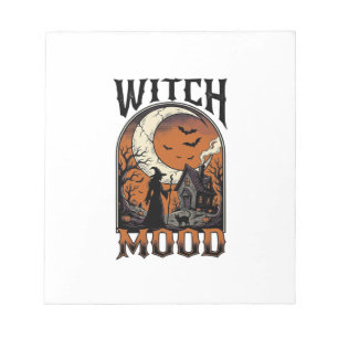 Halloween Heksen Shirt Vintage Geest Maandesign_ Notitieblok