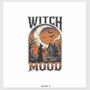 Halloween Heksen Shirt Vintage Geest Maandesign_ Sticker