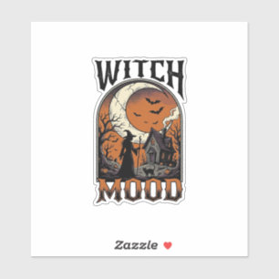 Halloween Heksen Shirt Vintage Geheime Maan Ontwer Sticker