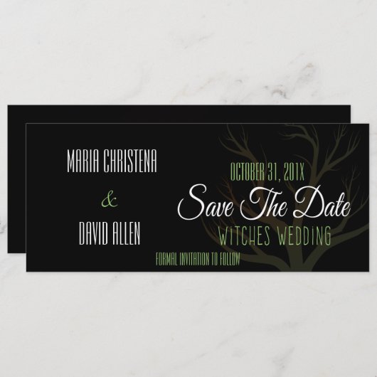 Halloween Heksen Wedding Bewaar de datum Save The Date (Voorkant / Achterkant)