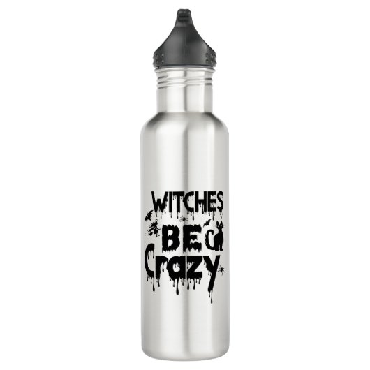 Halloween heksen worden gek bang waterfles  (Rechts)