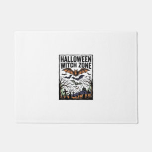 Halloween Heksen Zone Vintage Kerkhof Vleermuizen  Deurmat