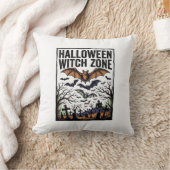 Halloween Heksen Zone Vintage Kerkhof Vleermuizen Kussen (Deken)