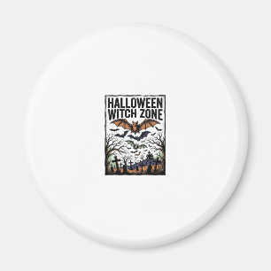 Halloween Heksen Zone Vintage Kerkhof Vleermuizen  Magneet