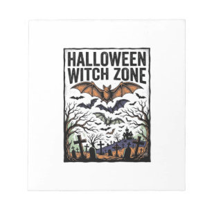 Halloween Heksen Zone Vintage Kerkhof Vleermuizen  Notitieblok