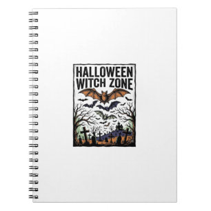 Halloween Heksen Zone Vintage Kerkhof Vleermuizen Notitieboek