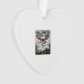 Halloween Heksen Zone Vintage Kerkhof Vleermuizen Ornament (voorkant)