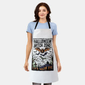 Halloween Heksen Zone Vintage Kerkhof Vleermuizen Schort (Gedragen)