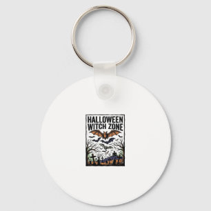 Halloween Heksen Zone Vintage Kerkhof Vleermuizen Sleutelhanger