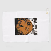 Halloween Heksen Zone Zwarte Kat Kerkhof Vleermuiz Golfhanddoek (Horizontaal)