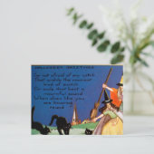  Halloween heksen zwarte katten briefkaart (Staand voorkant)