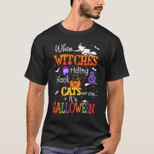 Halloween Heksen Zwarte Katten Kostuum Heks Groep T-shirt