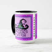 Halloween Heksenbaas Grappig Paarse  Mok (Voorkant links)