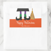 Halloween Heksenbenen & bezem gepersonaliseerd Rechthoekige Sticker (Tas)