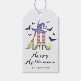 Halloween heksenbenen en Pet Cadeaulabel