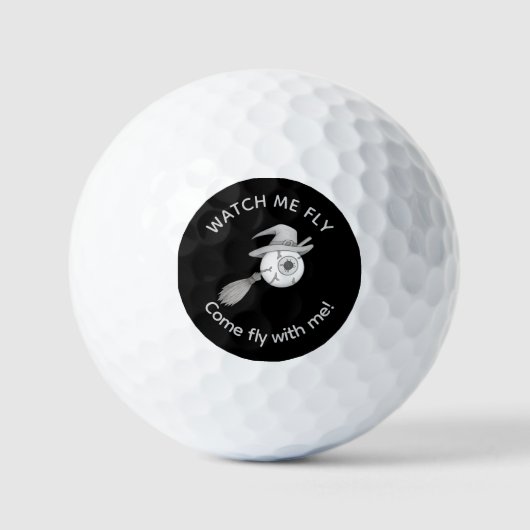 Halloween heksenbezem en enge oogbol golfballen (Voorkant)