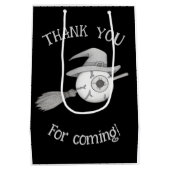 Halloween heksenbezem en enge oogbol medium cadeauzakje (Achterkant)