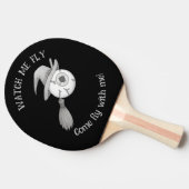 Halloween heksenbezem en enge oogbol tafeltennisbatje (Zijkant)