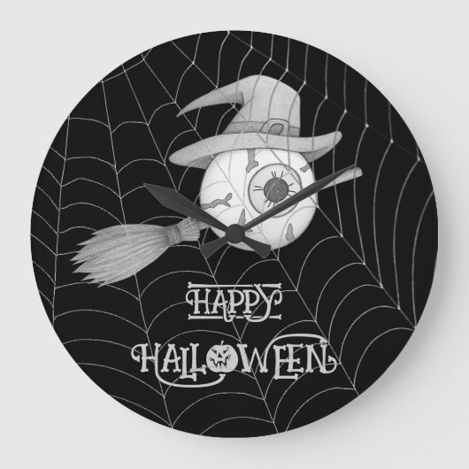 Halloween heksenbezem, enge oogbol, spinnenweb grote klok (Voorkant)