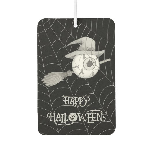 Halloween heksenbezem, enge oogbol, spinnenweb luchtverfrisser (Voorkant)