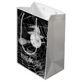 Halloween heksenbezem, enge oogbol, spinnenweb medium cadeauzakje (Achterkant Gekanteld)