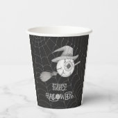 Halloween heksenbezem, enge oogbol, spinnenweb papieren bekers (Achterkant)