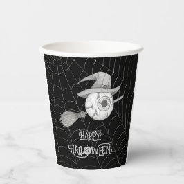 Halloween heksenbezem, enge oogbol, spinnenweb papieren bekers