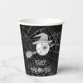 Halloween heksenbezem, enge oogbol, spinnenweb papieren bekers