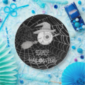 Halloween heksenbezem, enge oogbol, spinnenweb papieren bordje (Feest)