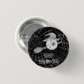 Halloween heksenbezem, enge oogbol, spinnenweb ronde button 3,2 cm (Voorkant /achterkant)