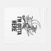 Halloween Heksenbezem Grappige Vintage Gravure Ont Fleece Deken (Voorkant (Horizontaal))