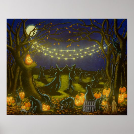 Halloween heksendanser in het moonlight poster (Voorkant)