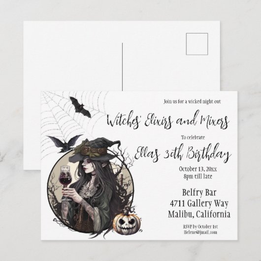 Halloween Heksenelixers en Mixers Briefkaart (Voorkant / Achterkant)