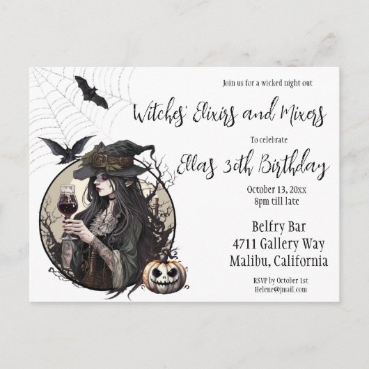 Halloween Heksenelixers en Mixers Briefkaart (Voorkant)