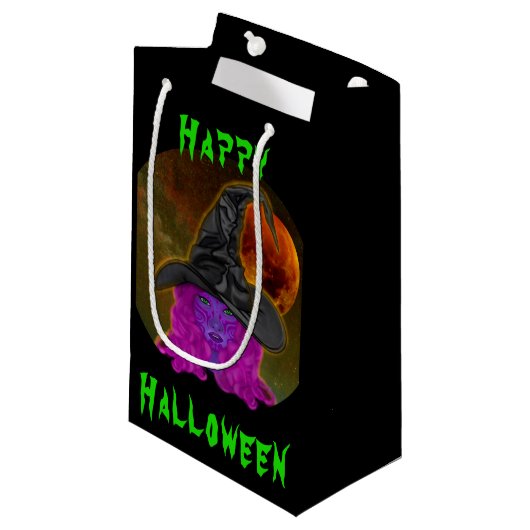 Halloween Heksenfeest Klein Cadeauzakje (Voorkant Gekanteld)