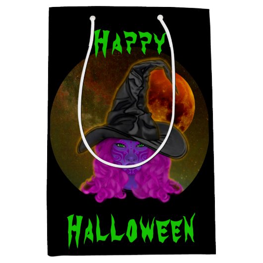 Halloween Heksenfeest Medium Cadeauzakje (Voorkant)