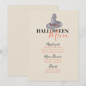 Halloween Heksenhoed Verjaardagsfeest Menu (Voorkant / Achterkant)