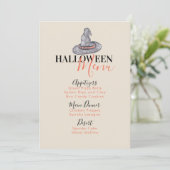 Halloween Heksenhoed Verjaardagsfeest Menu (Staand voorkant)